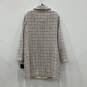 NWT Womens White Check Collared Long Sleeve Button Front Overcoat Size XL image number 2