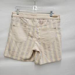 Pilcro The Letter Press WM's Slim Boyfriend Ivory & Blue Stripe denim Shorts Size 29 alternative image