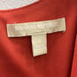 Womens Red Sleeveless V-Neck Belted Back Zip Fashionable Sheath Dress Sz 6 image number 3