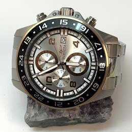 Designer Invicta 13870 Silver-Tone Chronograph Round Dial Analog Wristwatch
