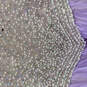 Womens Purple Beaded Round Neck Sleeveless Ruffled Maxi Dress Size 14 image number 5