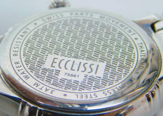 Ecclissi 75661 Emerald Facets Stainless Steel Swiss Parts Wrist Watch 74.9g image number 3
