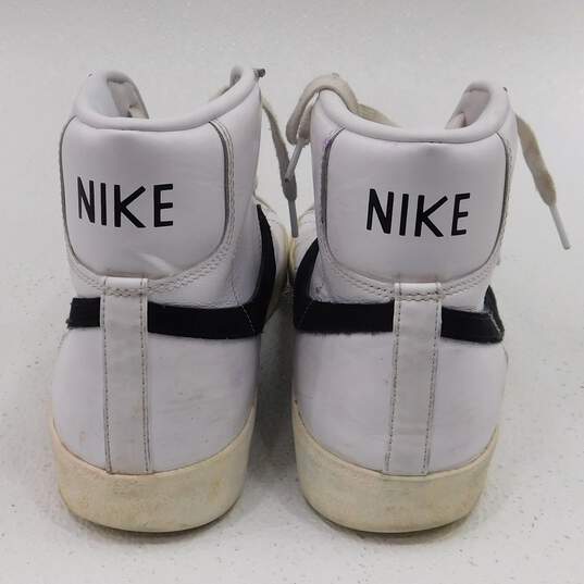 Nike Blazer Mid 77 Vintage White Black Men's Shoes Size 12 image number 4