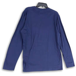 Mens Blue Stretch Round Neck Long Sleeve Pullover Activewear T-Shirt Size L alternative image