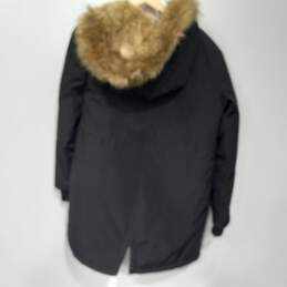 Levis Faux Fur Trim Hooded Parka Style Full Zip Coat Size Medium alternative image