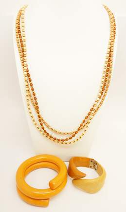 Vintage Brown & Butterscotch Tone Melamine Costume Jewelry