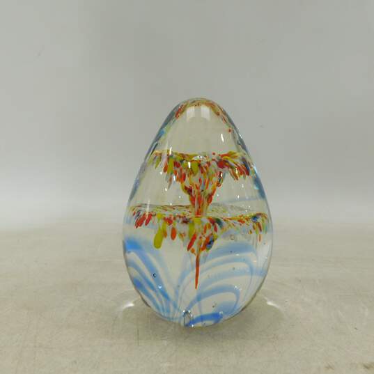 Vintage Murano Style Art Glass Multicolor Paperweight image number 2