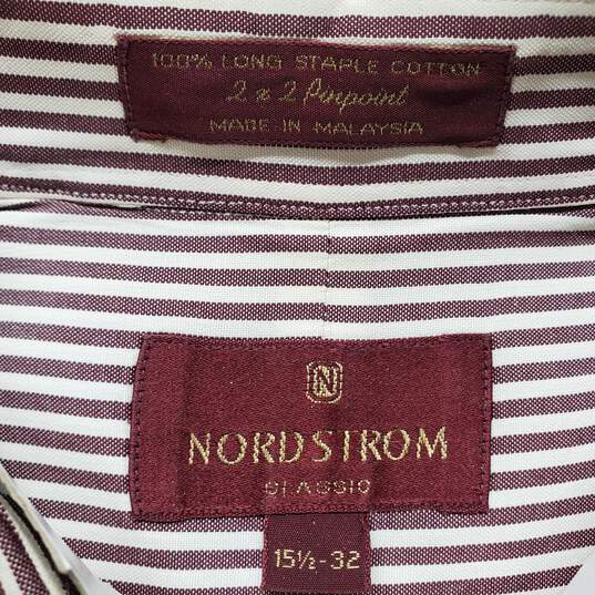 Vintage Nordstrom Classic Pinpoint Cotton LS Shirt Men's 32 image number 3