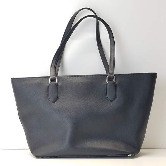 Kate Spade Black Leather Shopper Zip Tote Bag image number 3