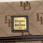 Dooney & Bourke Womens Beige Brown Signature Print Inner Pocket Trifold Wallet image number 4