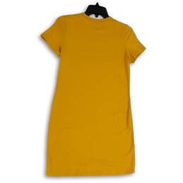 Womens Yellow Essential Logo Crew Neck Short Sleeve T-Shirt Dress Size SP alternative image