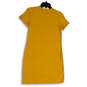 Womens Yellow Essential Logo Crew Neck Short Sleeve T-Shirt Dress Size SP image number 2