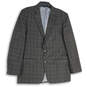 Mens Gray Plaid Notch Lapel Lined Long Sleeve Two Button Blazer Size 42L image number 1