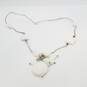 Sterling Silver Faceted Crystal Bead White Gemstone Pendant 19 In Necklace 31.1g image number 1