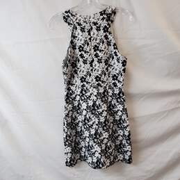 Topshop Black & White Floral Mid Cutout Dress Size 4 alternative image