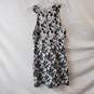 Topshop Black & White Floral Mid Cutout Dress Size 4 image number 2