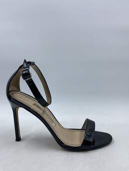 Authentic Manolo Blahnik Black Strappy Patent Sandal W 8.5