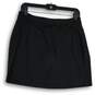 Womens Black Elastic Waist Flat Front Zipper Pocket Short Mini Skirt Size 8 image number 1