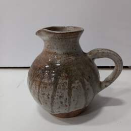 Vintage Handmade and Signed Stoneware Pottery Jug