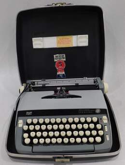 Vintage 1974 Smith Corona Sterling Ice Blue Portable Typewriter w/ Case & Manual alternative image