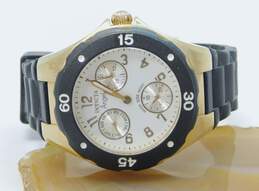 Invicta Angel Model No. 0717 Gold Tone & Black Band Watch 66.4g