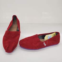 Toms Women's Classic Slip-On Red Pop Cord Shoes Size 11