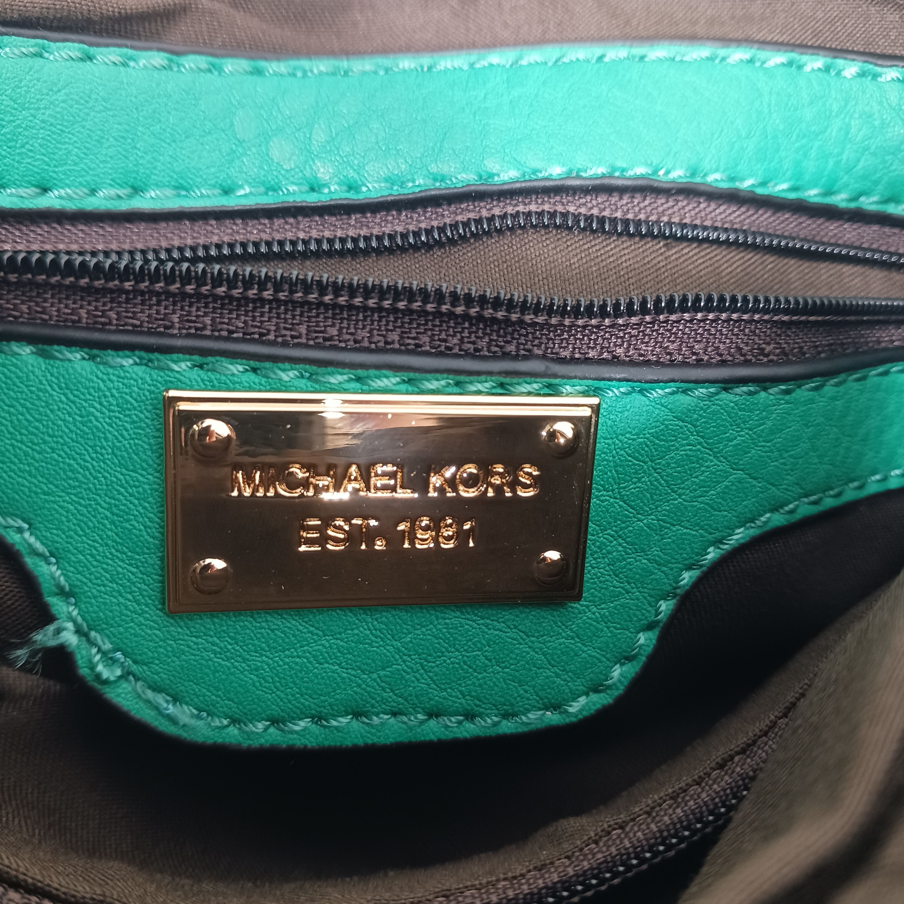 Michael Kors Color block XL chain signatures tote handbag wallet option  green | eBay