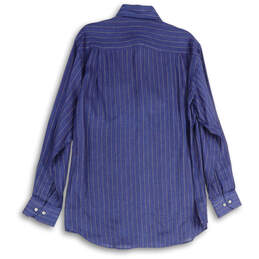 NWT Mens Blue Striped Spread Collar Long Sleeve Button-Up Shirt Size Medium alternative image