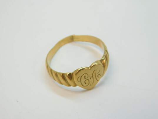 10K Yellow Gold Heart Swirl Band Ring FOR REPAIR 2.7g image number 4