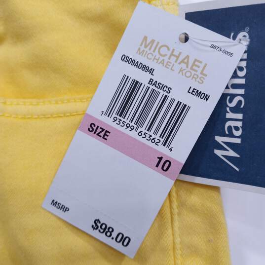 Michael Kors Izzy Skinny Yellow Jeans Women's Size 10 image number 2