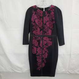 Ted Baker London Floral Lace Zip Back Dress Women's Size 3