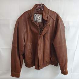 Pelle Sport Full Zip Brown Leather Jacket Size L