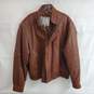 Pelle Sport Full Zip Brown Leather Jacket Size L image number 1