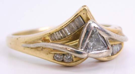 14K Yellow Gold 0.37 CTTW Diamond Abstract Ring 5.5g image number 5