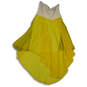 Womens White Yellow Strapless Asymmetrical Hem Beaded Fit & Flare Dress 2XL image number 2