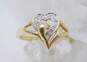 Romantic 10K Yellow Gold Diamond Accent Heart Ring 2.5g image number 1