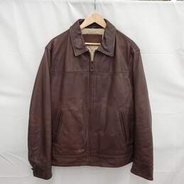 Chaps MN's Genuine Brown Leather Jacket Size XL