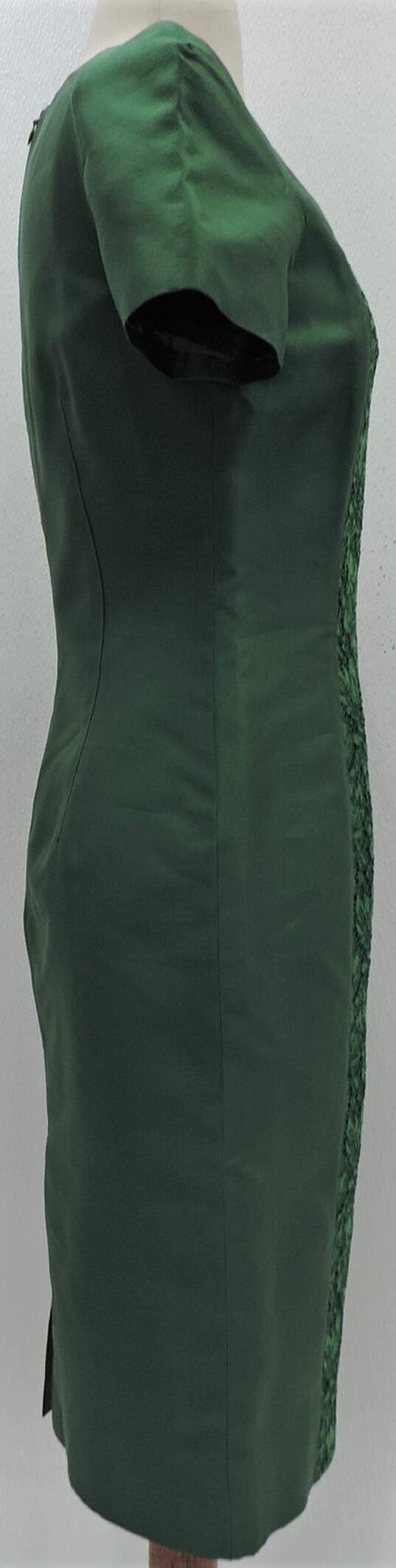 Valentino Emerald Green Lace Embroidered Cotton Sheath Dress Size 4 W/COA image number 5