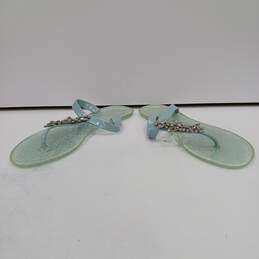 Badgley Mischka Jewel Blue Flip Flops Size 10 alternative image