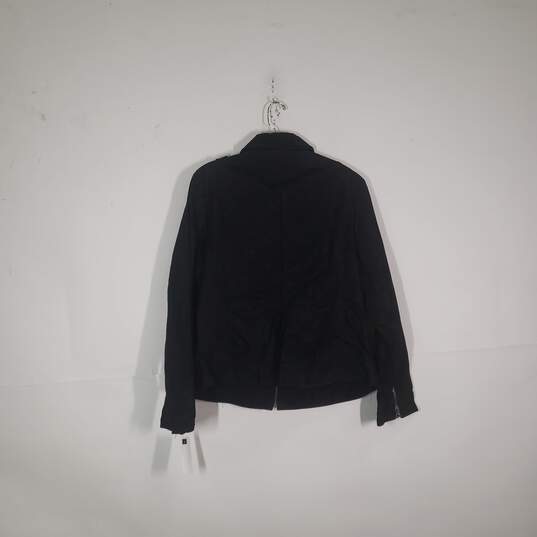 Mens Long Sleeve Collared Pockets Full Zip Biker Jacket Size 2X image number 2
