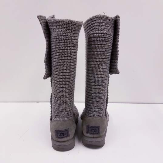 UGG Classic Tall Knit Sock Boots Grey 8 image number 4