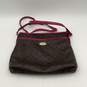 Coach Womens Brown Pink Leather Adjustable Strap Crossbody Bag Purse image number 1