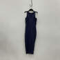 Womens Blue Brooklyn Textured Sleeveless Back Zip One Piece Jumpsuit Size 2 image number 1