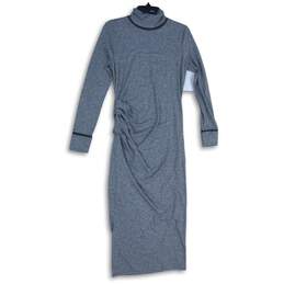 Athleta Womens Gray Industry Turtleneck Pullover Midi Sheath Dress Size S