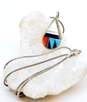 Cleo Kallestewa Zuni 925 Turquoise Spiny Oyster Shell & Onyx Pendant Necklace image number 2