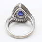 Sterling Silver Blue Sapphire with CZ Accents Ring, Size 6 - 6.4g image number 4