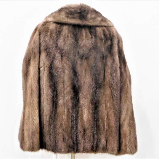 Vintage Nicolai Furs Women's Taupe Grey Brown Mink Fur Mid-Length Coat image number 4