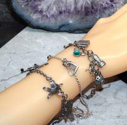 Bundle of 3 Sterling Silver Charm Bracelets