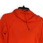 Womens Orange Thumb Hole Long Sleeve Drawstring Pullover Hoodie Size Small image number 3