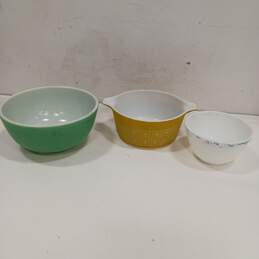 Bundle of 3 Vintage Multicolor Pyrex Bowls